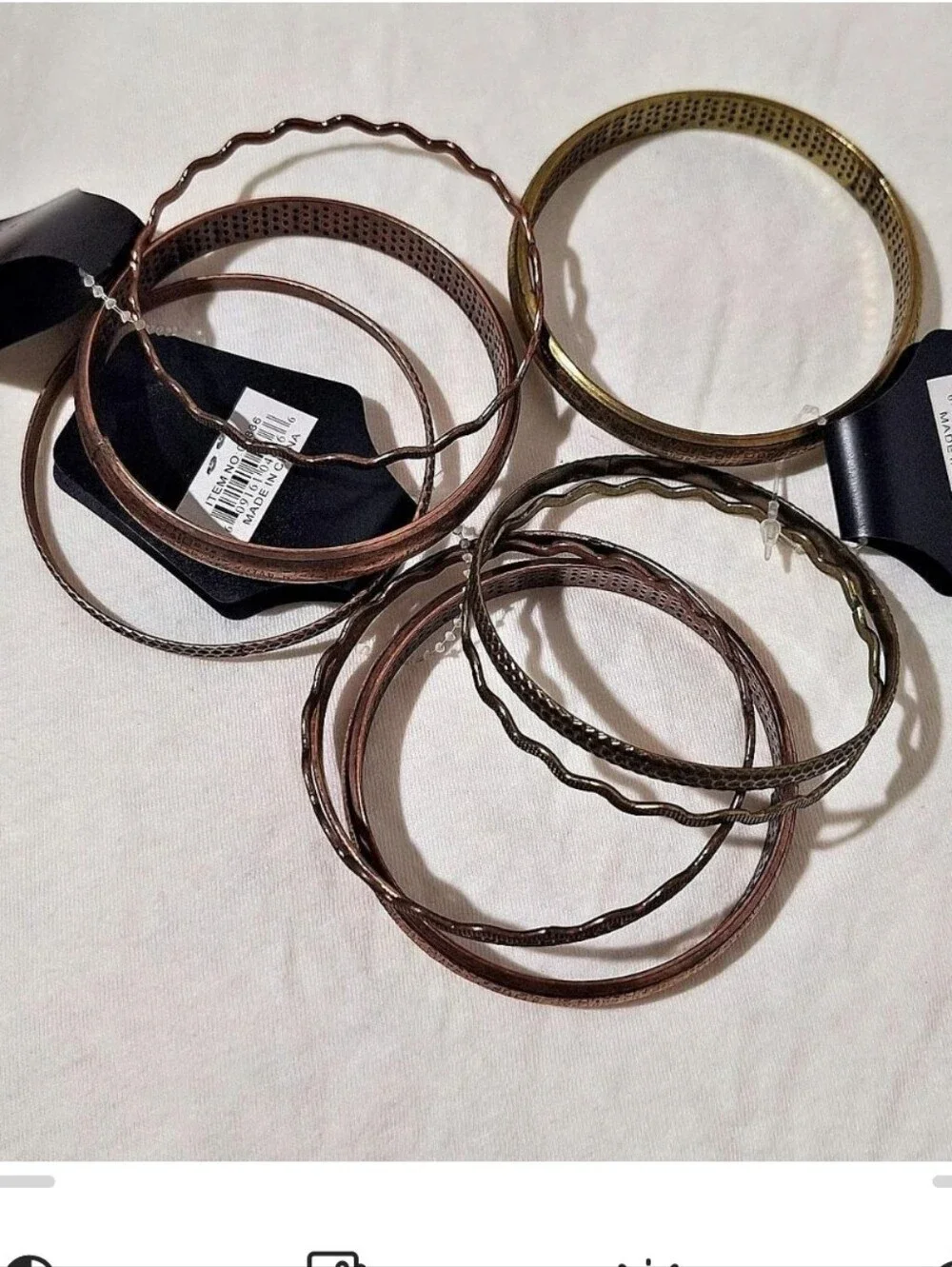 Mixed Metal Women's Bangle Bracelet Set - Brown & Gold